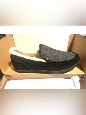 Sorel Men's Black Suede & Gray Dude  Moc Slippers  NWT